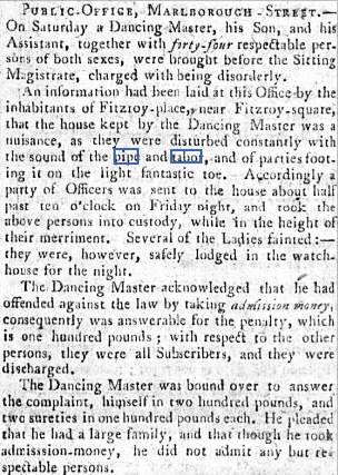 1803 Dancing Master Prosecuted