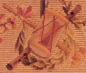 close-up of embroidery